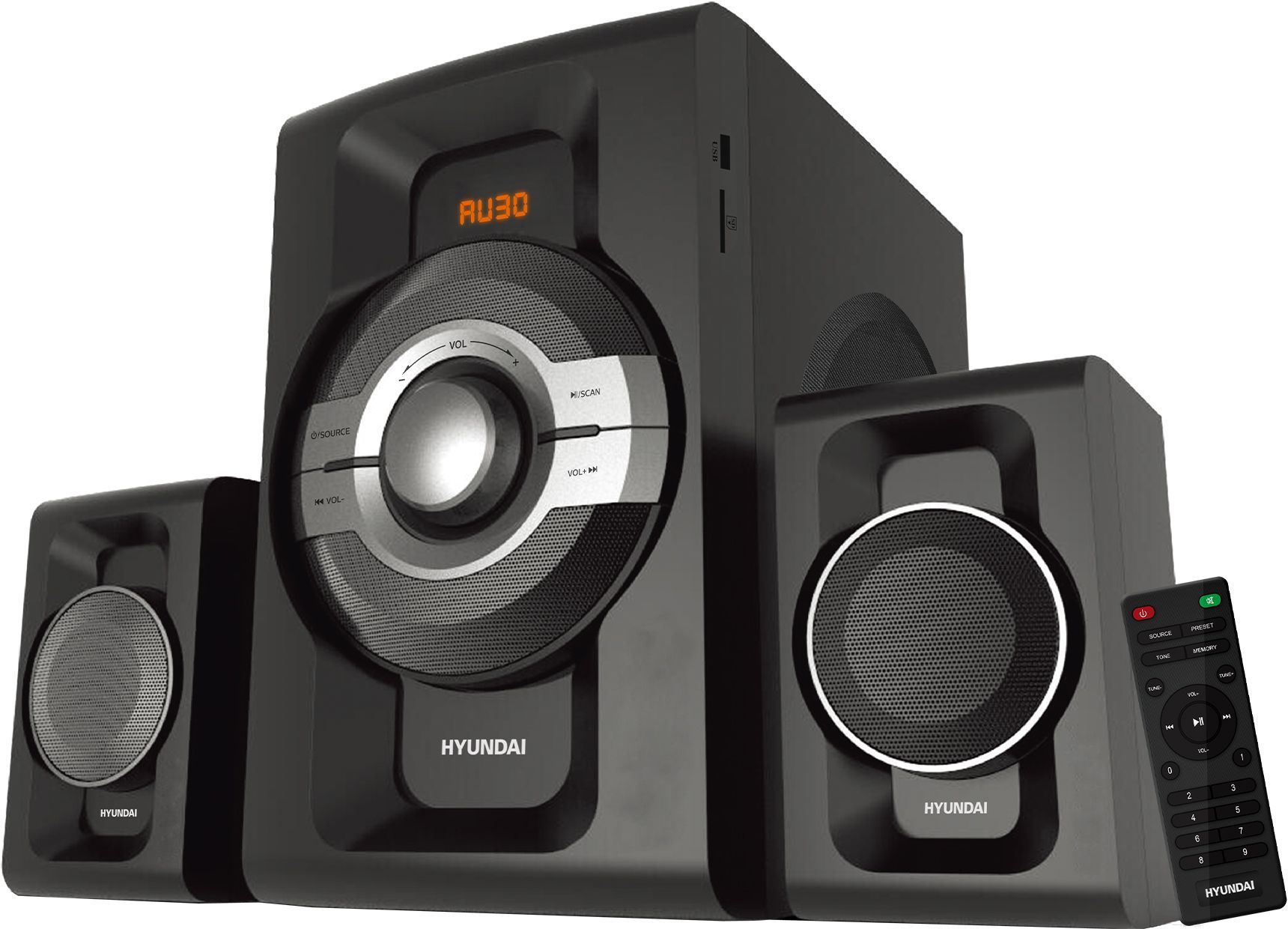 Микросистема Hyundai H-MS1403 черный 60Вт/FM/USB/BT/SD