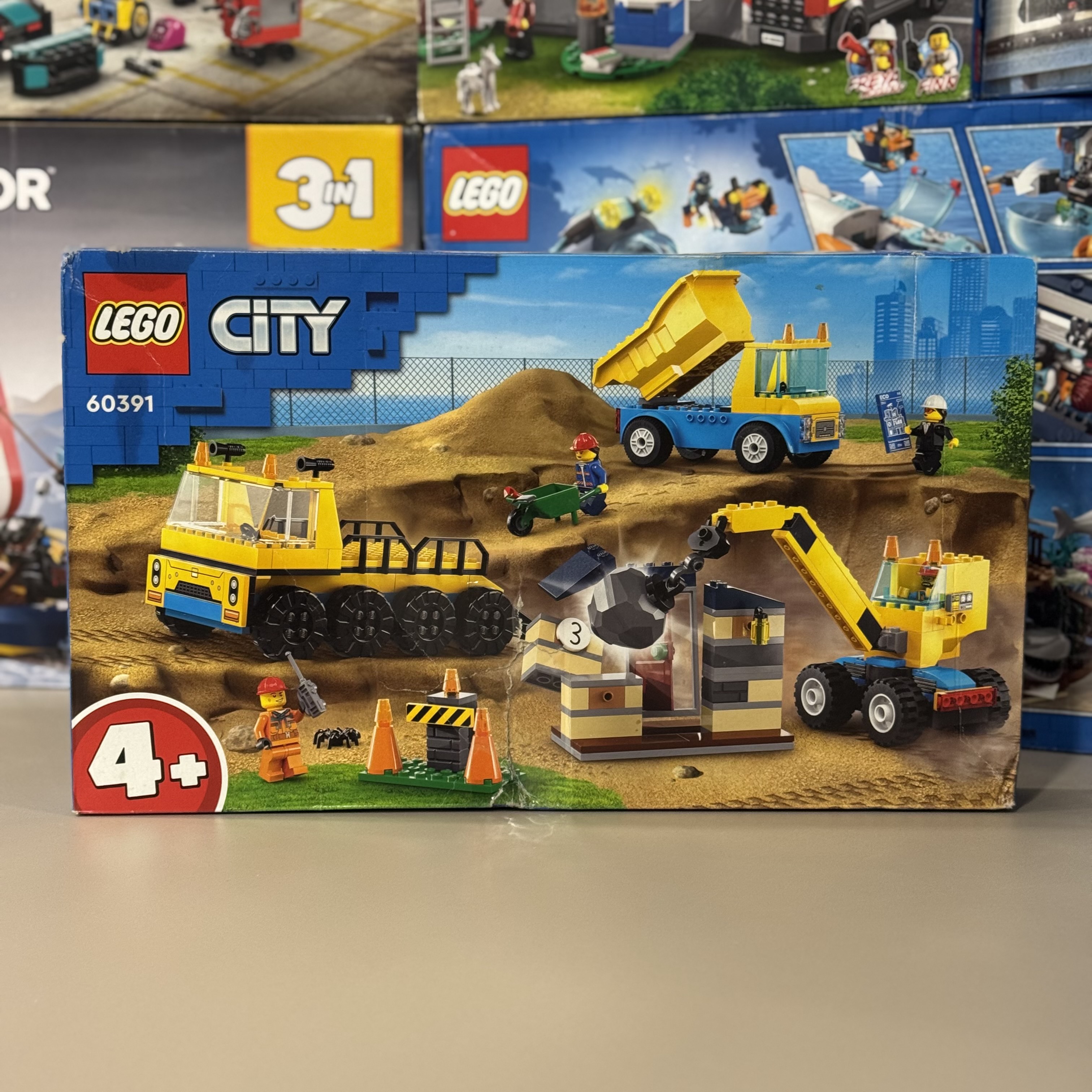 Конструктор Lego City Construction Trucks and Wrecking Ball Crane, 60391