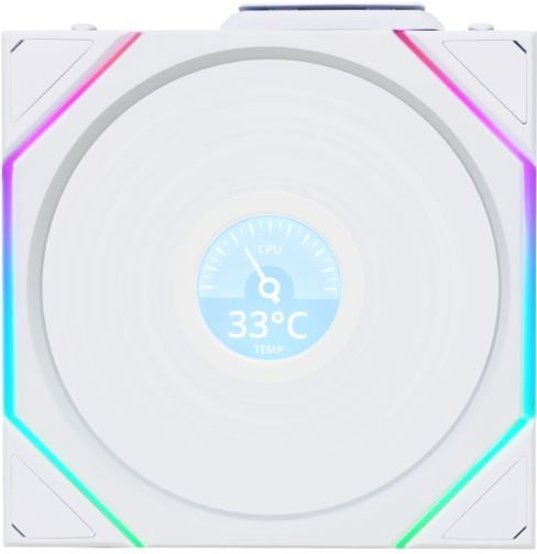 Вентилятор Lian-Li (G99.12RTLLCD1W1W.R0) Uni Fan TL Wireless LCD 120 LCD Reverse ARGB 120х124x28 белый 4-pin R