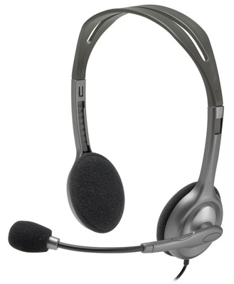 Наушники с микрофоном Logitech (981-000594) H111 серый 2.35м накладные