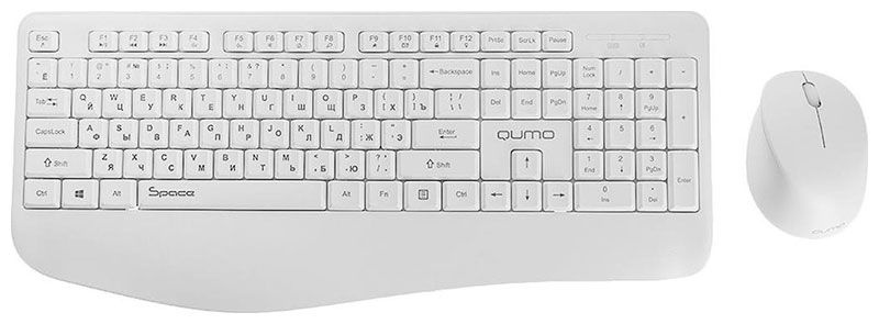 Набор клавиатура+мышь Qumo Space K57/M75 (цвет белый) беспроводной 2.4G 104 клавиши клавиатура