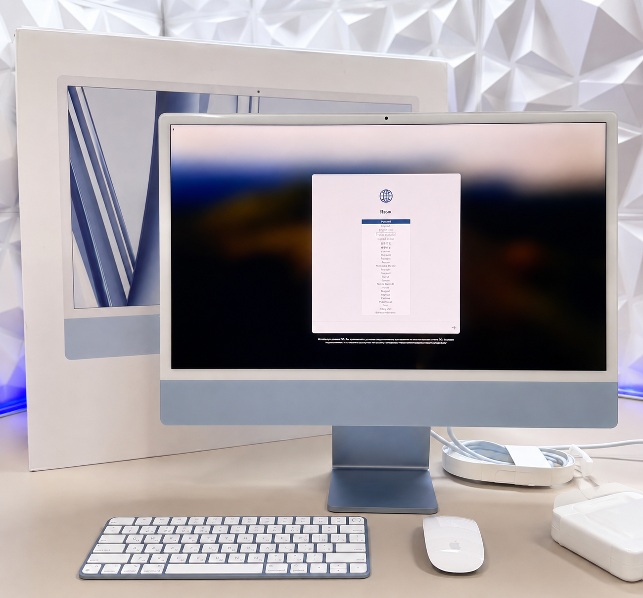 Моноблок Apple iMac A2873 24" 4.5K M3 8 core/8Gb/SSD512Gb/10 core GPU /macOS/kb/m/синий 4480x2520