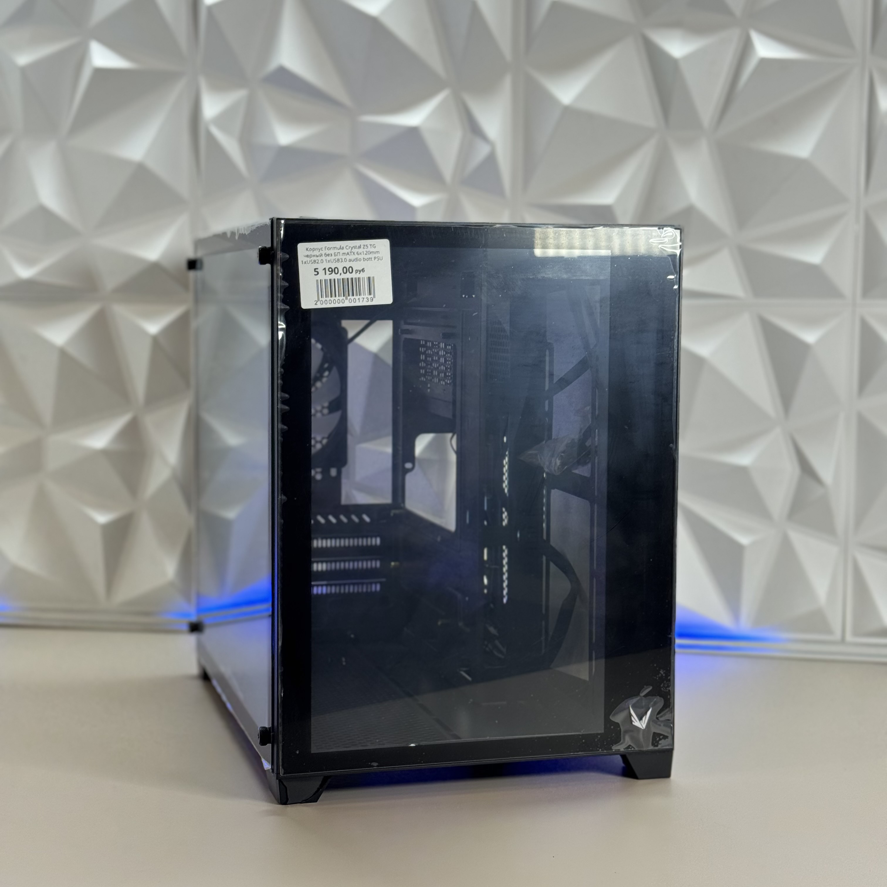 Корпус Formula Crystal Z5 TG черный без БП mATX 6x120mm 1xUSB2.0 1xUSB3.0 audio bott PSU