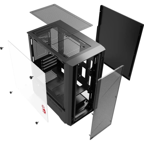 Корпус Bloody CC-124-BK, Mini-Tower, чёрный