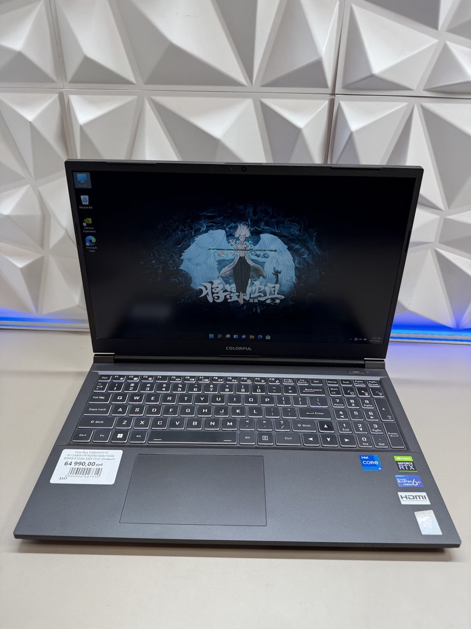 Ноутбук Colorful X15 i5-12450H/RTX3050 6Gb/16Gb DDR5/512Gb SSD/15.6" (Новый)