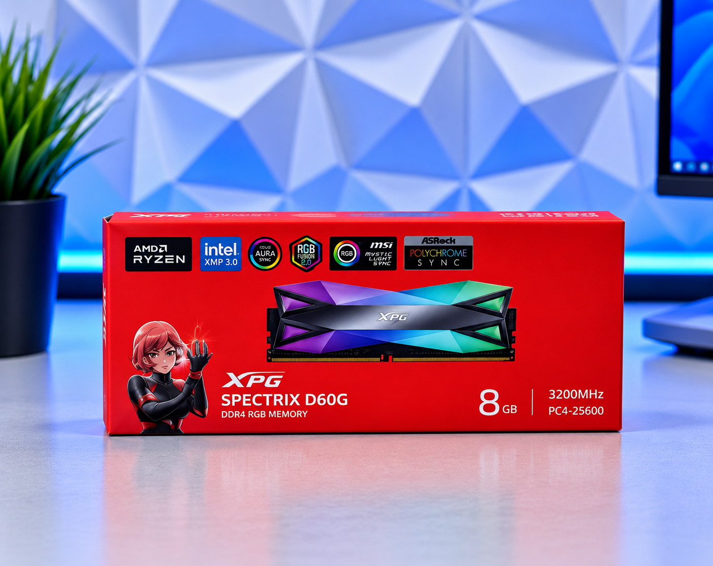 Оперативная память DDR4 Adata Spectrix D60G 8Gb DDR PC4-3300 4133Mhz (Новый)