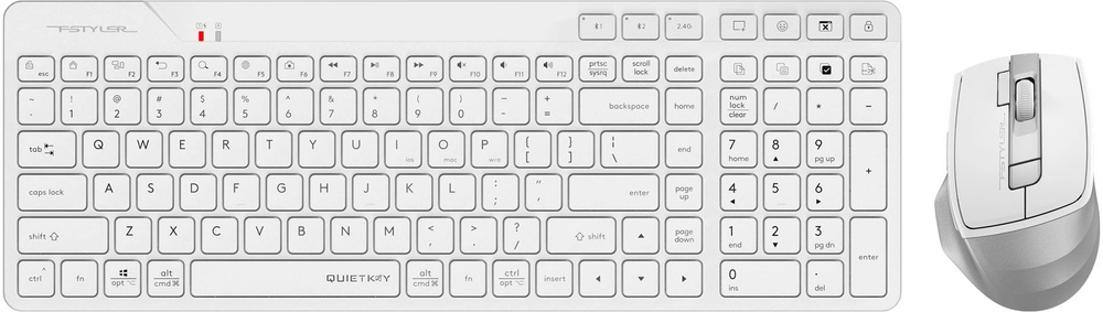 Клавиатура + мышь A4Tech Fstyler FB2800C Air2 White клав:белый/серый мышь:белый/серый
