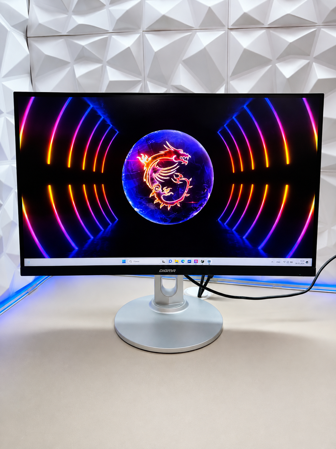Монитор Digma 23.8" DM-MONB2407 IPS FHD чер HDMI DP USB M/M HAS Piv 75Hz 250cd In