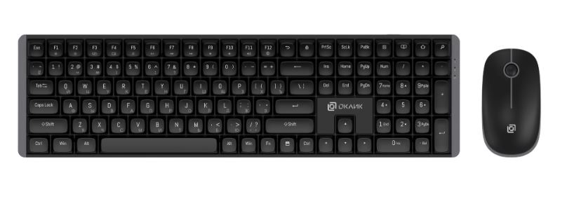 Клавиатура + мышь Оклик S315W клав:черный мышь:черный USB беспроводная Multimedia