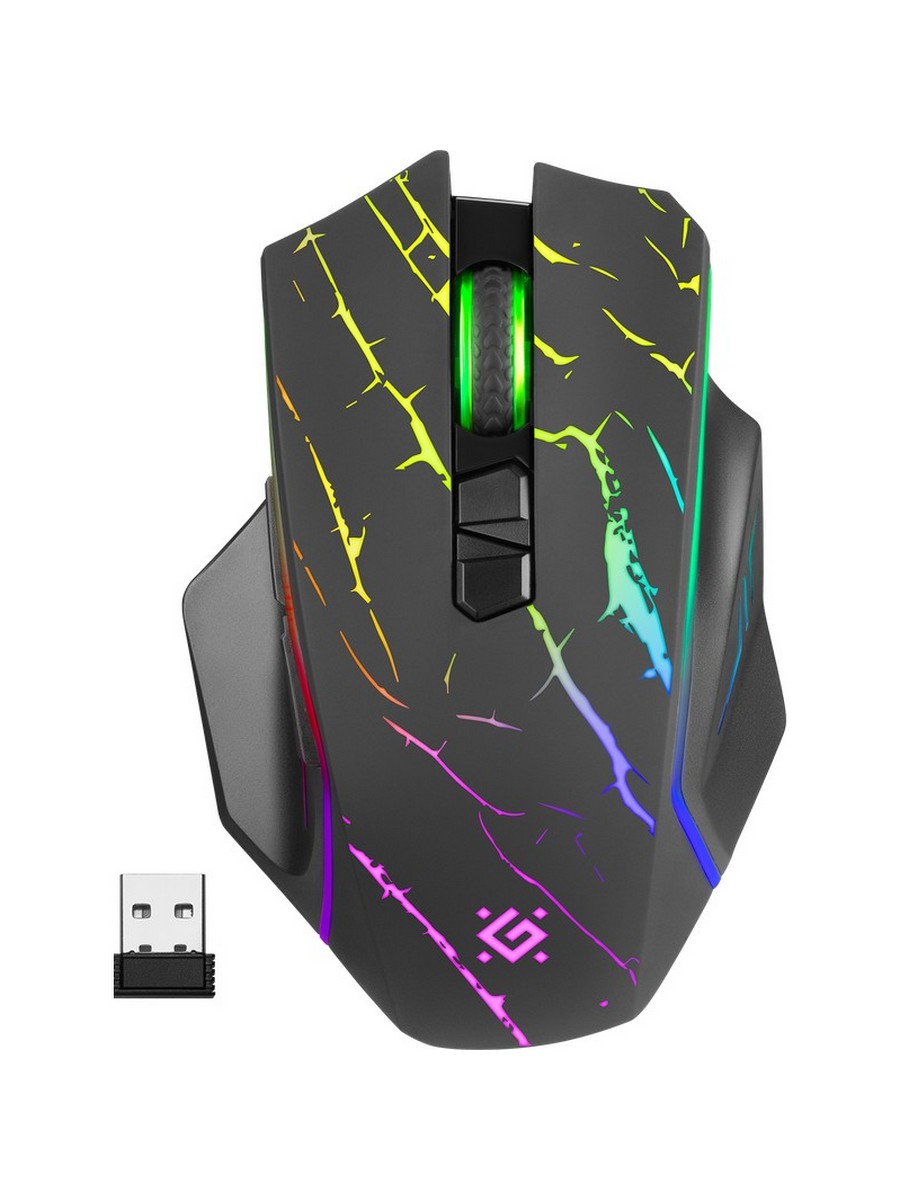 Мышь беспроводная Defender Uran GM-503 черный, 3200 dpi, радиоканал, USB, кнопки - 8