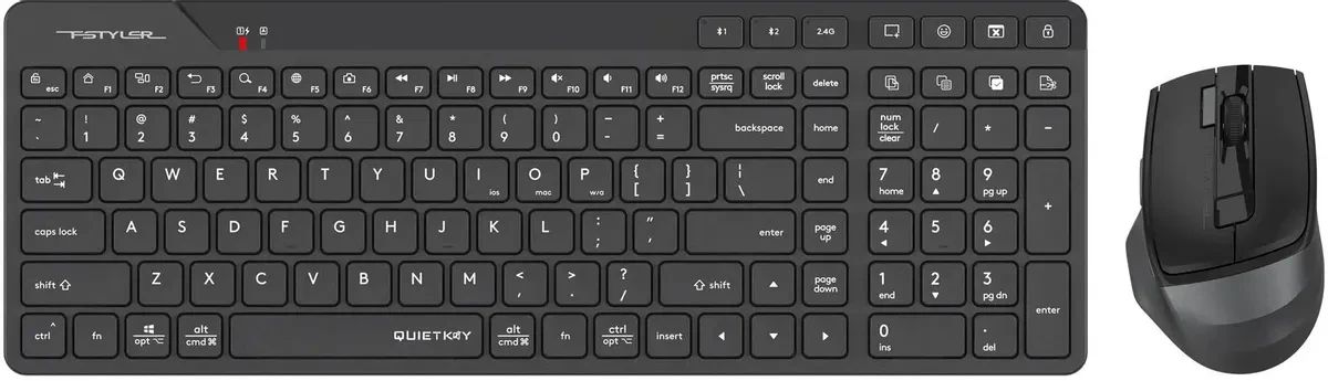 Клавиатура + мышь A4Tech Fstyler FB2800C Air2 клав:черный/серый мышь:черный/серый