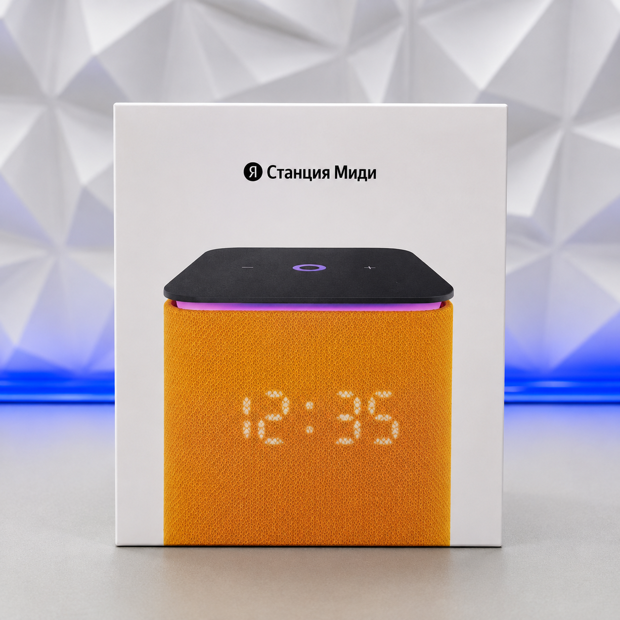 Умная колонка Яндекс Станция Миди, 24Вт, с экраном, 2 динамика, Wi-Fi, BT5.0, Zigbee, Алиса, оранжевый