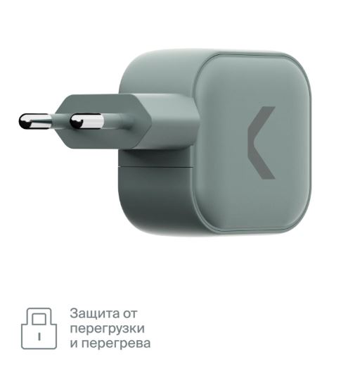 Быстрое зарядное устройство COMMO 45W Core Charger Dual USB-C, GaN, 45 Вт, COMMO Gray
