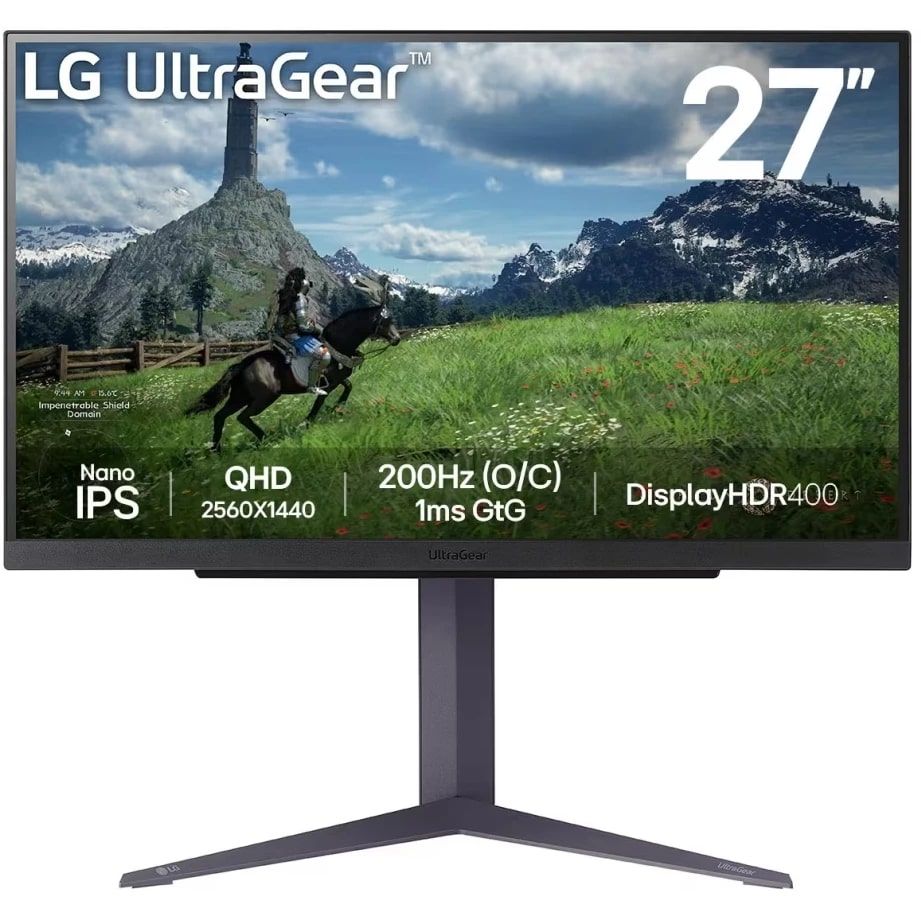 Монитор LG 27" 27GS85Q-B IPS 2K чер HDMI DP USB HAS 180Hz 400cd Ex
