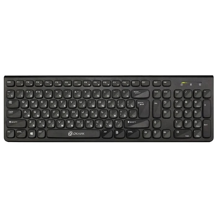 Клавиатура Оклик 880S черный USB беспроводная slim Multimedia