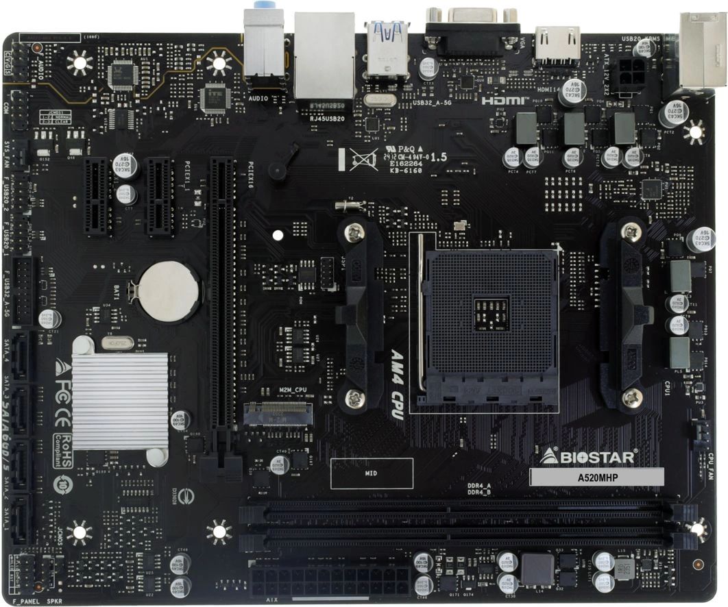 Материнская плата Biostar A520MHP Soc-AM4 AMD A520 2xDDR4 mATX (Новая)