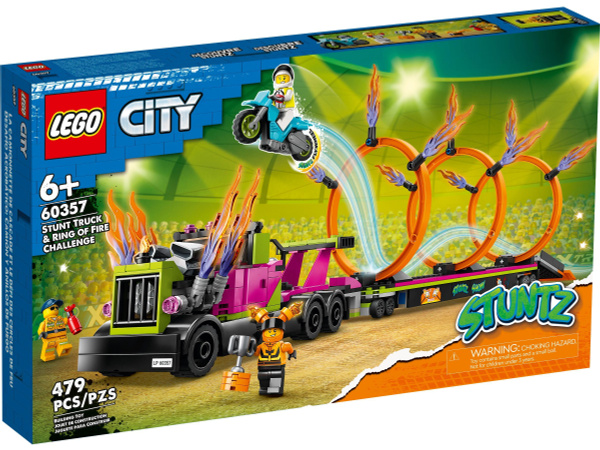 Конструктор Lego City Stunt Truck & Ring of Fire Challenge, 60357
