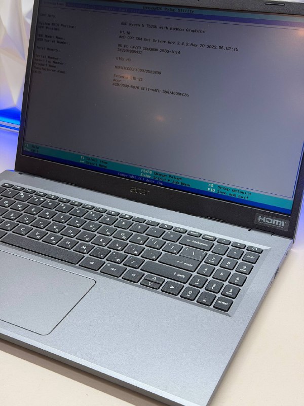 Ноутбук Acer Extensa 15 EX215-23-R1QL Ryzen 5 7520U/8Gb/SSD256Gb/610M/15.6"/TN/FHD/noOS/grey