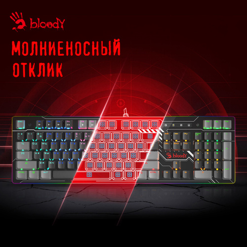 Клавиатура A4Tech (B808N (RAVEN)) B808N USB черный/серый