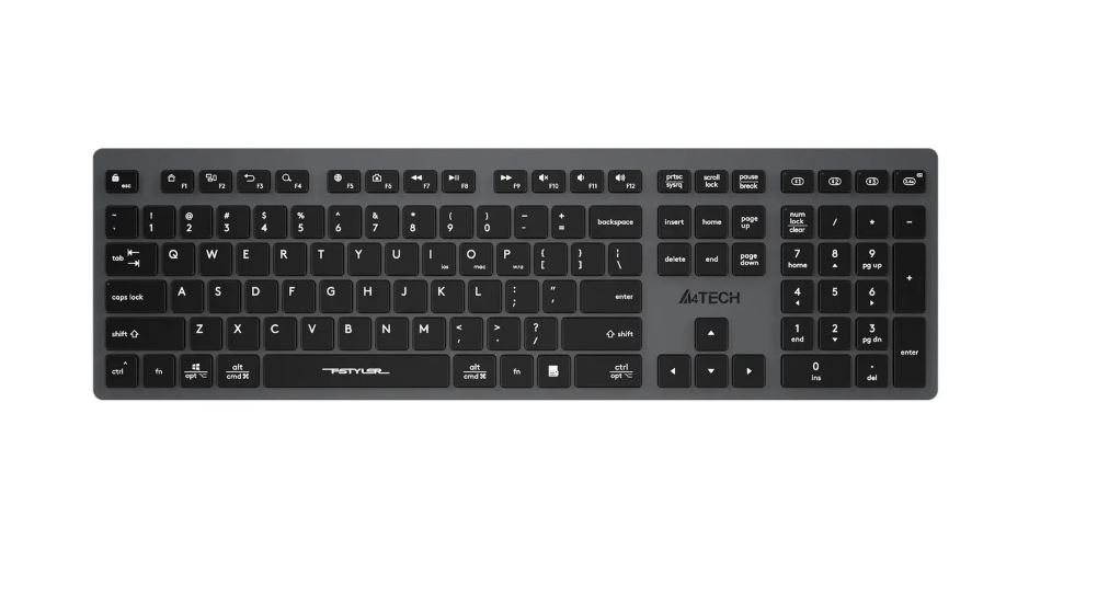 Клавиатура A4Tech (FBX50C GREY) FBX50C USB беспроводная BT/Radio slim черный