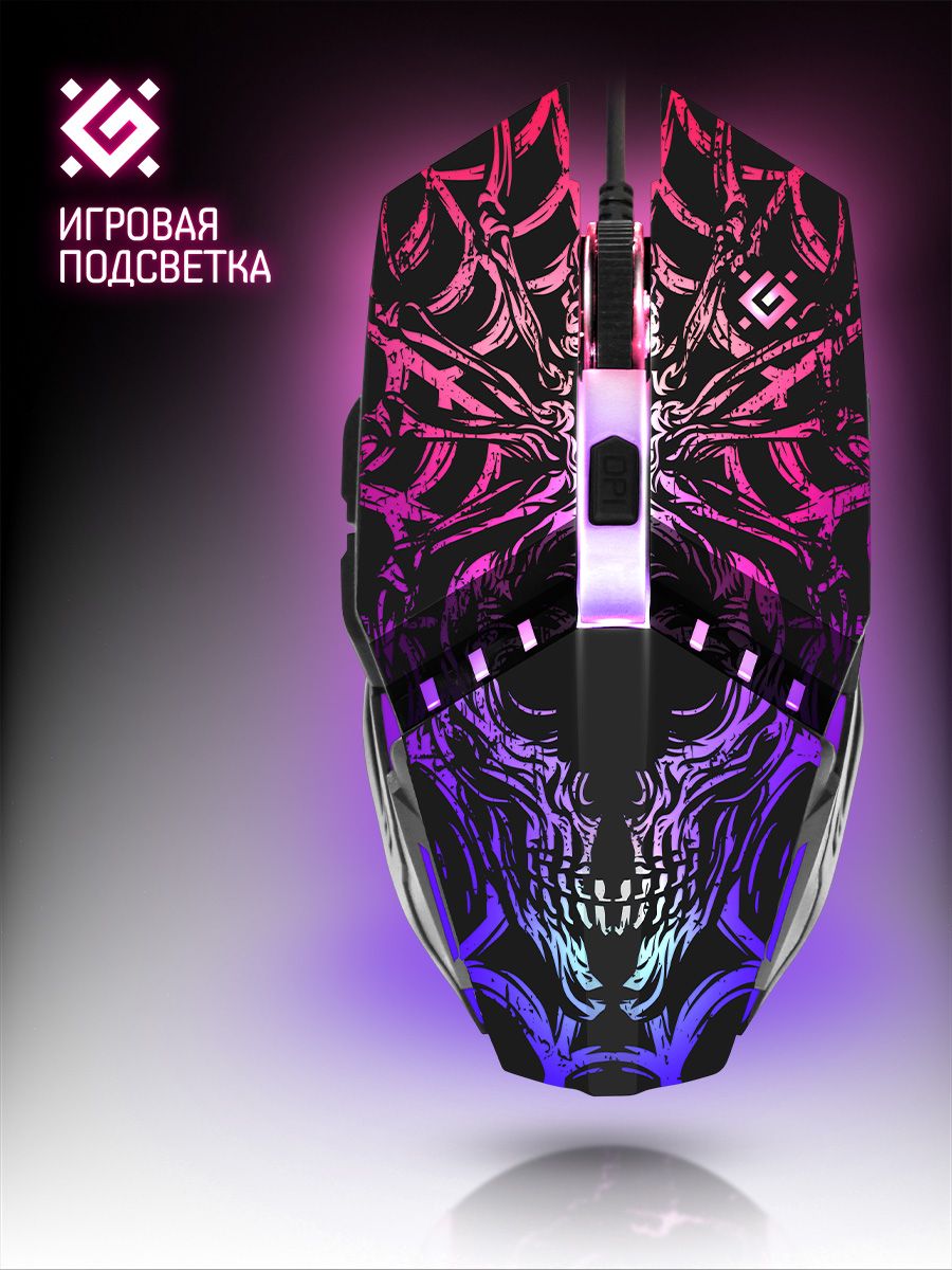 Мышь проводная Defender Prototype GM-670L черный, 2400 dpi, USB, кнопки - 6