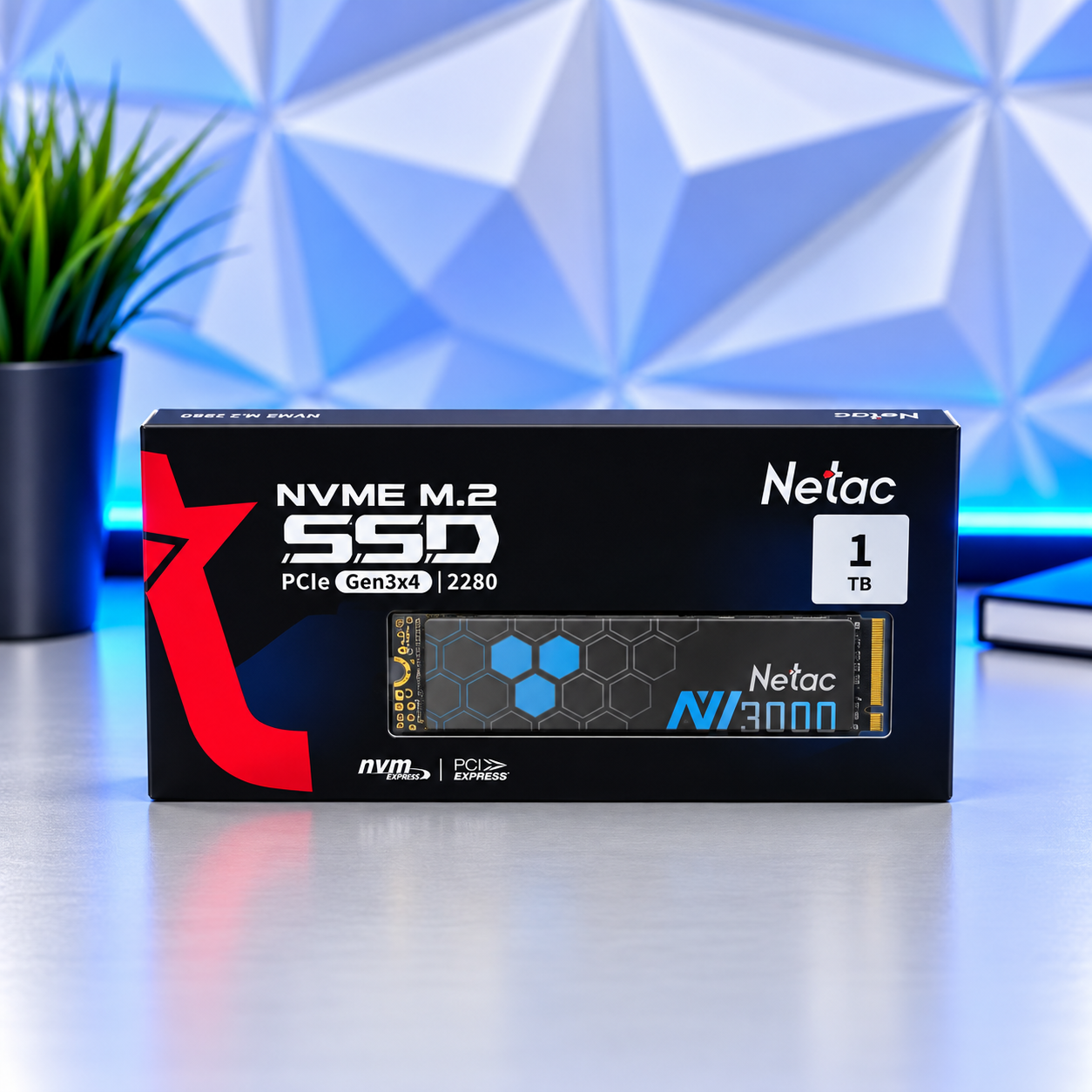 Hакопитель SSD Netac 1Tb NVMe M.2 PCle Gen3x4 2280 (Hовый)