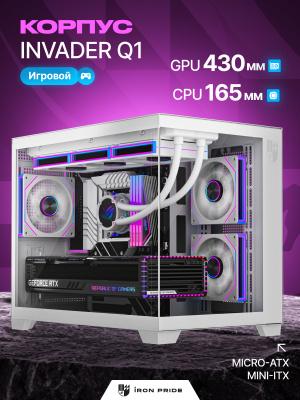 Корпус ПК игровой IronPride Q1 white 3 кулера FX5 PWM ARGB