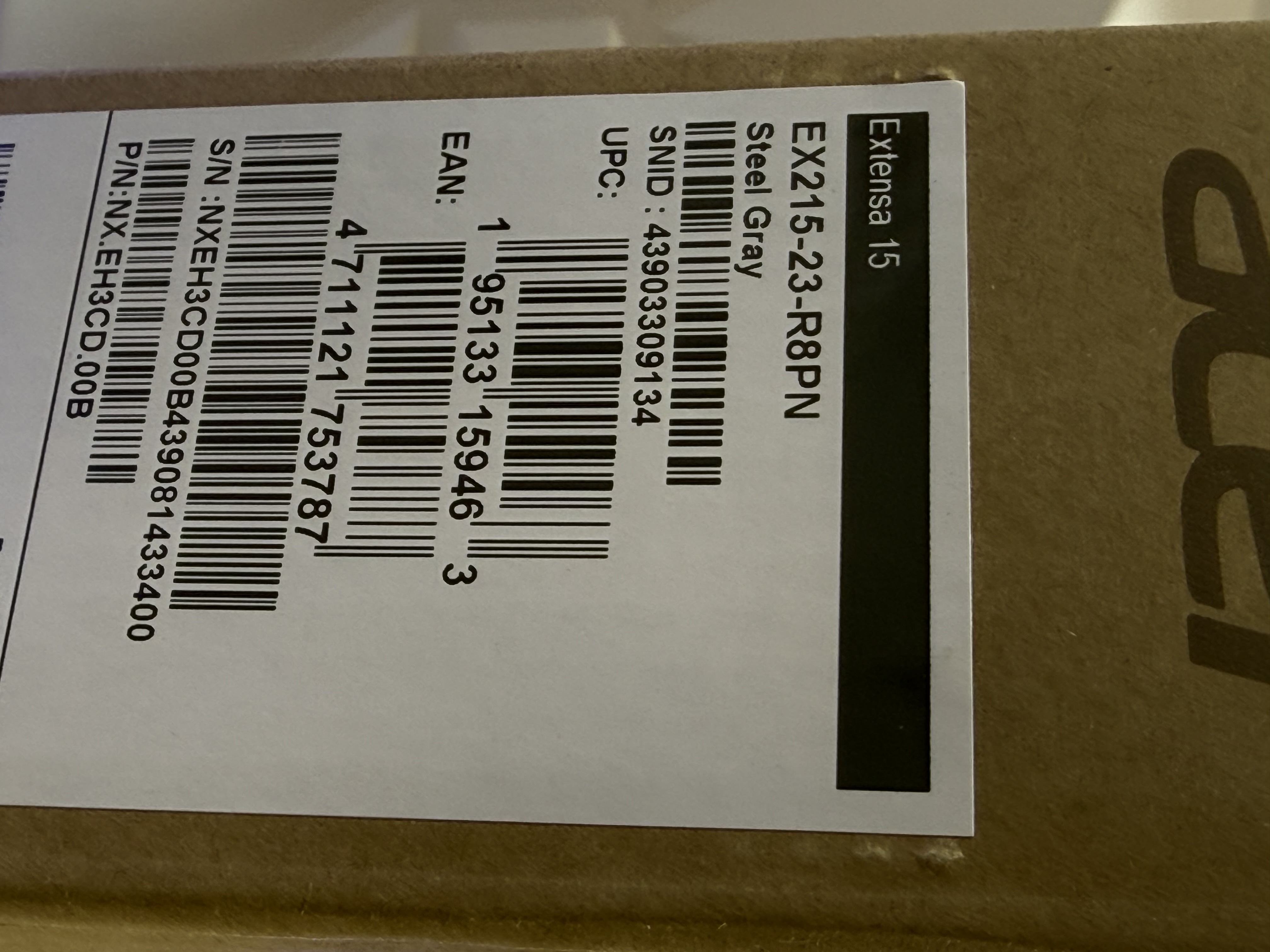 Ноутбук Acer Extensa 15 EX215-23-R8PN Ryzen 5 7520U/16Gb/SSD512Gb/610M/15.6"/IPS/FHD/noOS/grey