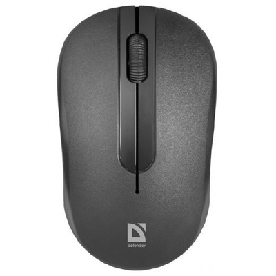 Мышь беспроводная Defender Hit MM-495 черный, 1600 dpi, радиоканал, USB, кнопки - 3