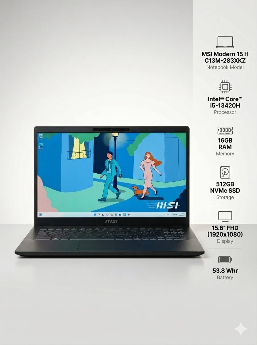 Ноутбук MSI Modern 15 H C13M-283XKZ i5-13420H/16Gb/512Gb SSD