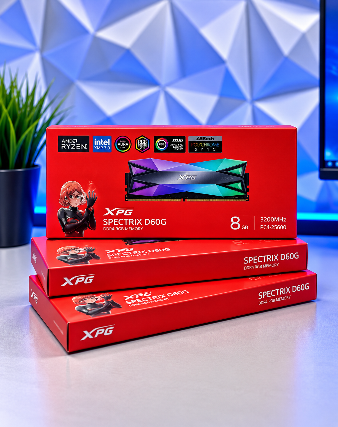 Оперативная память DDR4 Adata Spectrix D60G 8Gb DDR PC4-3300 4133Mhz (Новый)