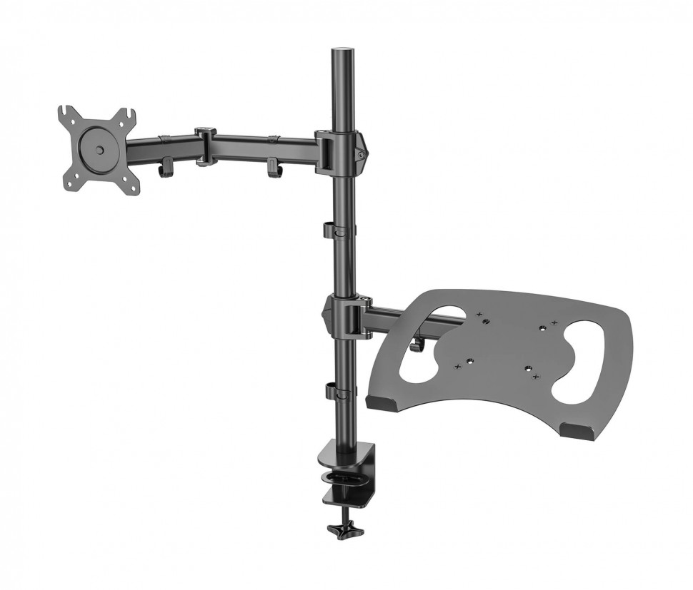 Кронштейн Cactus CS-VM-LH07-BK для монитора/ноутбука черный 13"-27" макс.8кг настольный поворот и наклон
