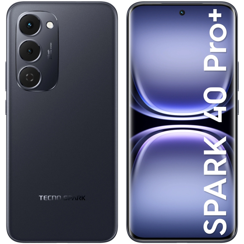 Смартфон Tecno Spark 40 Pro+ 256Gb 8Gb черный 3G 4G 2Sim 6.78" AMOLED 1224x2720 And15 50Mpix 802.11