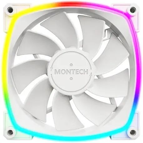 Вентилятор Montech RX120 Reverse ARGB 120х120x25 белый 4-pin (RX120 PWM WHITE) Ret