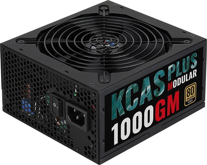 Блок питания Aerocool ATX 1000W KCAS PLUS 1000GM V2 80+ gold (20+4pin) APFC 140mm fan 10xSATA Cab Ma