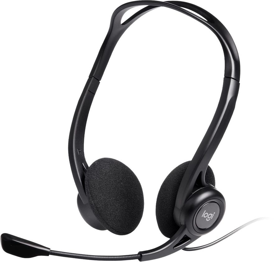 Наушники с микрофоном Logitech (981-000100) 960 черный 2.4м накладные USB
