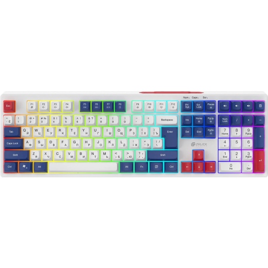 Клавиатура Оклик (2070294) 725G USB белый/красный