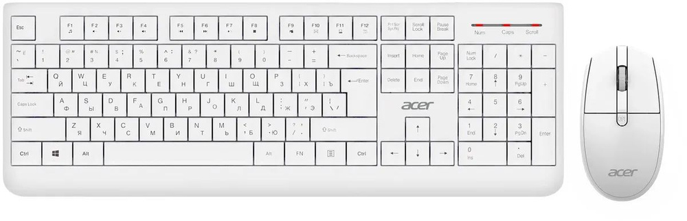 Клавиатура + мышь Acer (ZL.ACCCC.017) OCC401 клав:белый мышь:белый