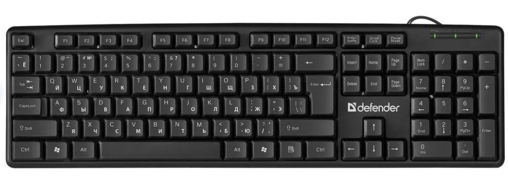 Клавиатура проводная Defender Element HB-520, USB, черный