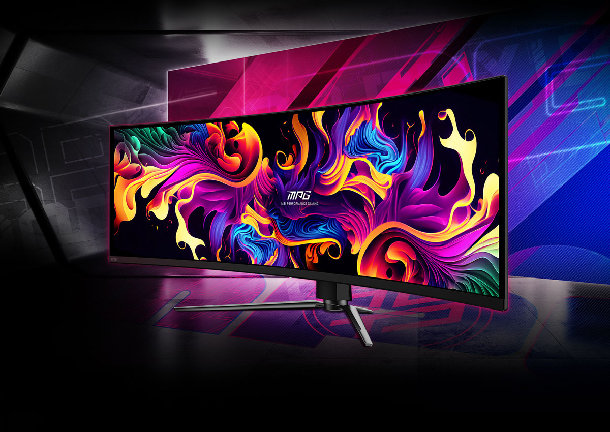 Монитор 49" MSI MPG 491CQPX QD-OLED,5120 x 1440 (DQHD),1800R,OLED,5120x1440,240 Гц,изогнутый экран,черный