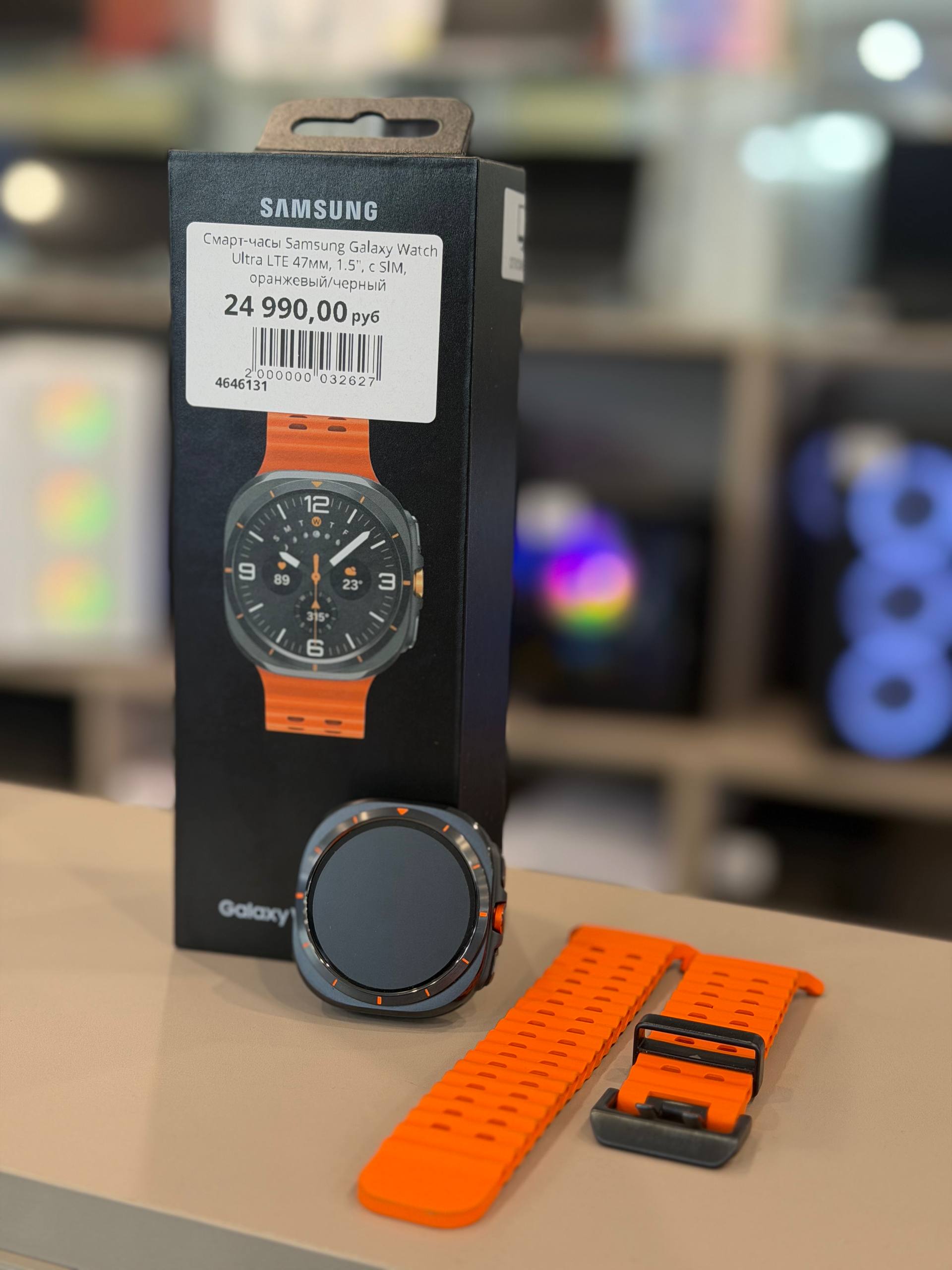 Смарт-часы Samsung Galaxy Watch Ultra LTE 47мм, 1.5", с SIM, оранжевый/черный