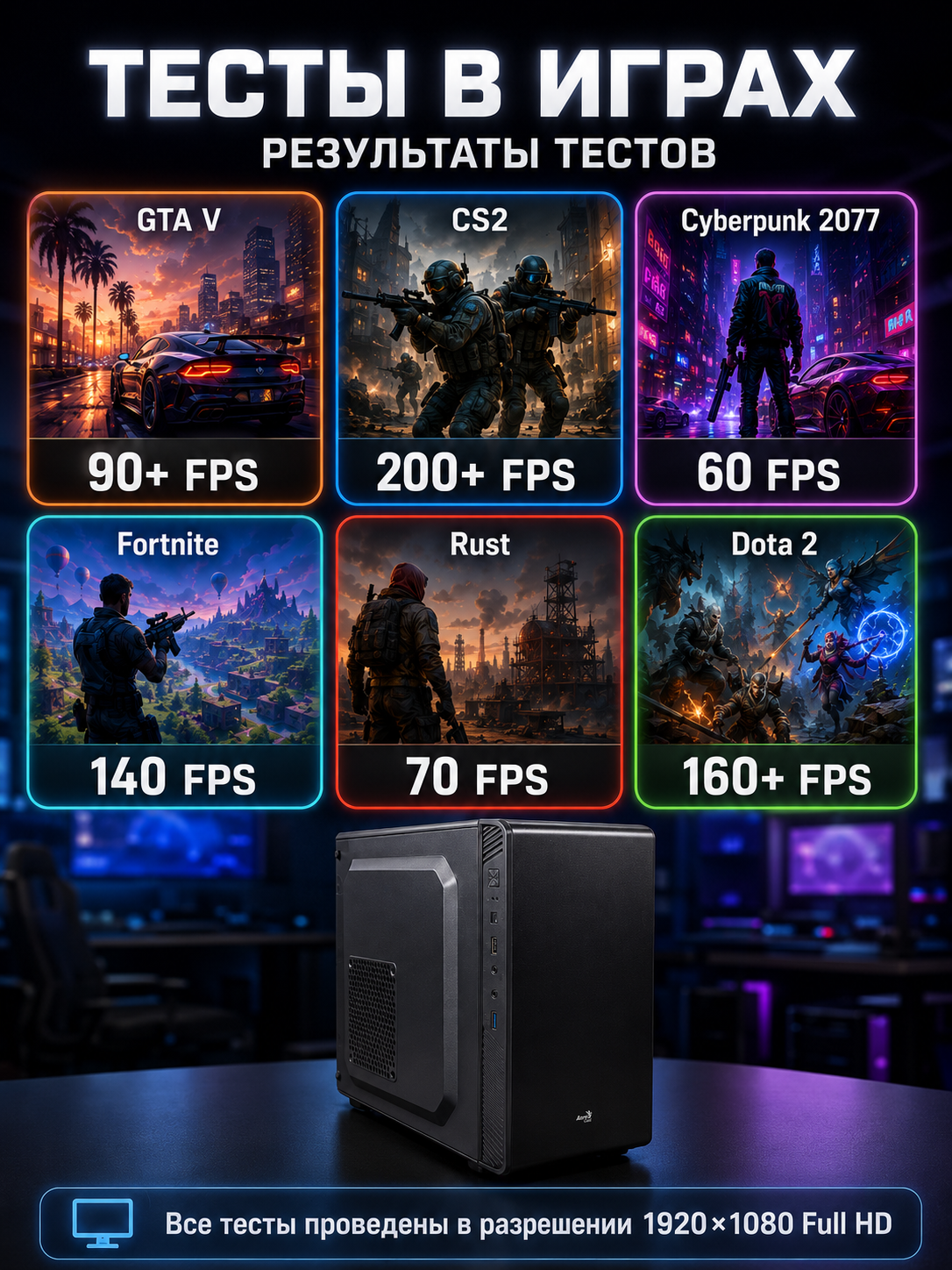 Игровой ПК i5-10400F/Radeon RX5600XT 6Gb/16Gb DDR4/256Gb SSD/650W