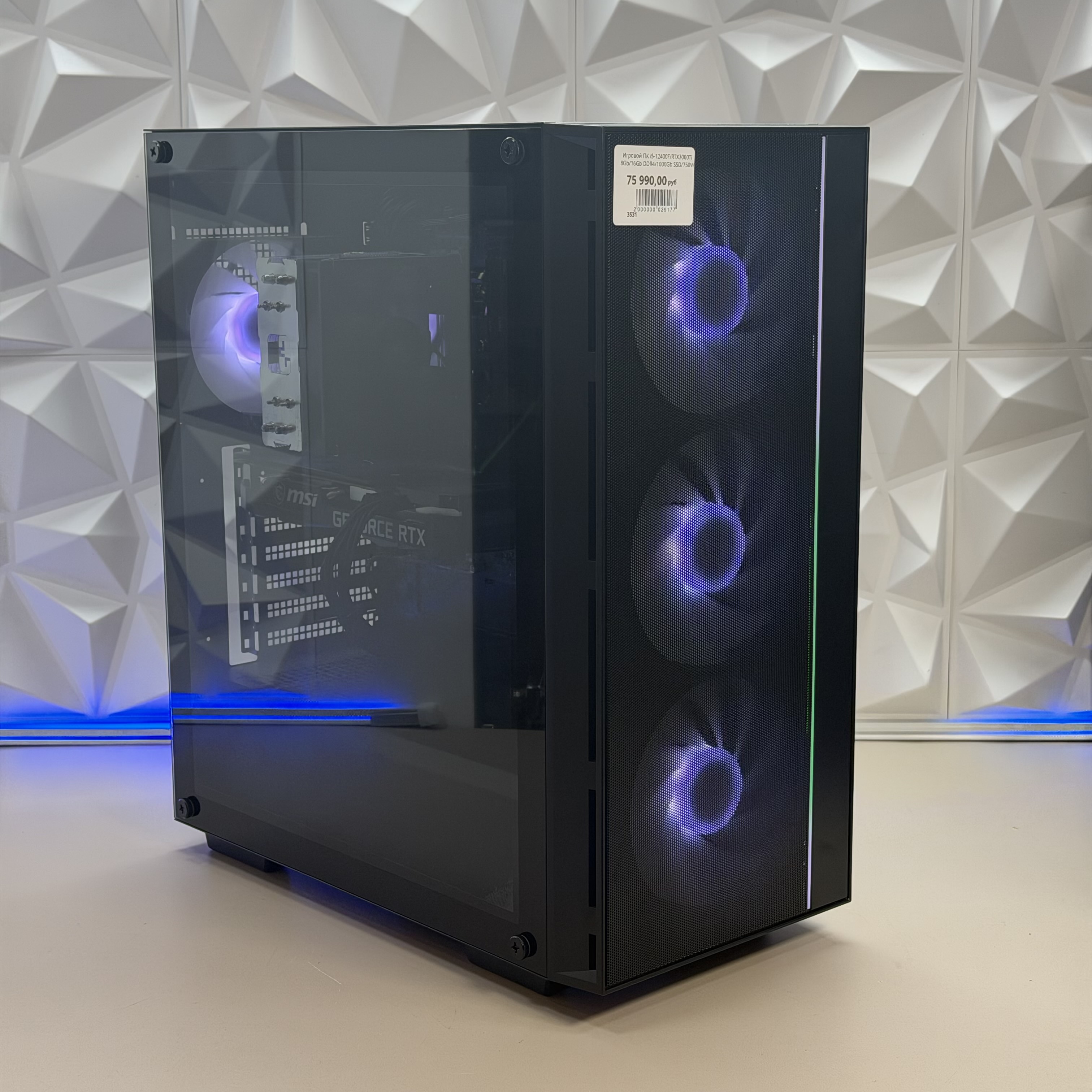 Игровой ПК i5-12400F/RTX3060Ti 8Gb/16Gb DDR4/1000Gb SSD/750W