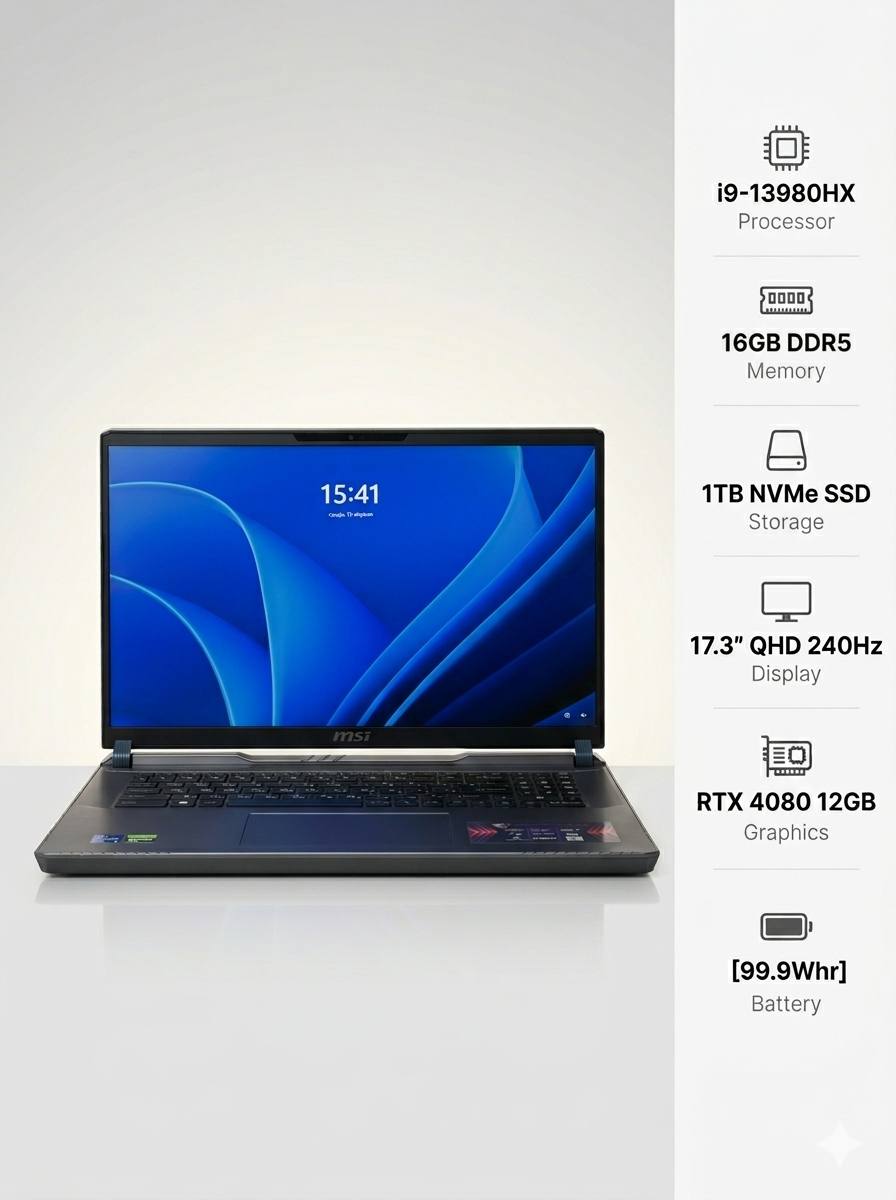 Ноутбук MSI Vector 17 HX A13VHG-802RU i9-13980HX/16Gb/RTX 4080