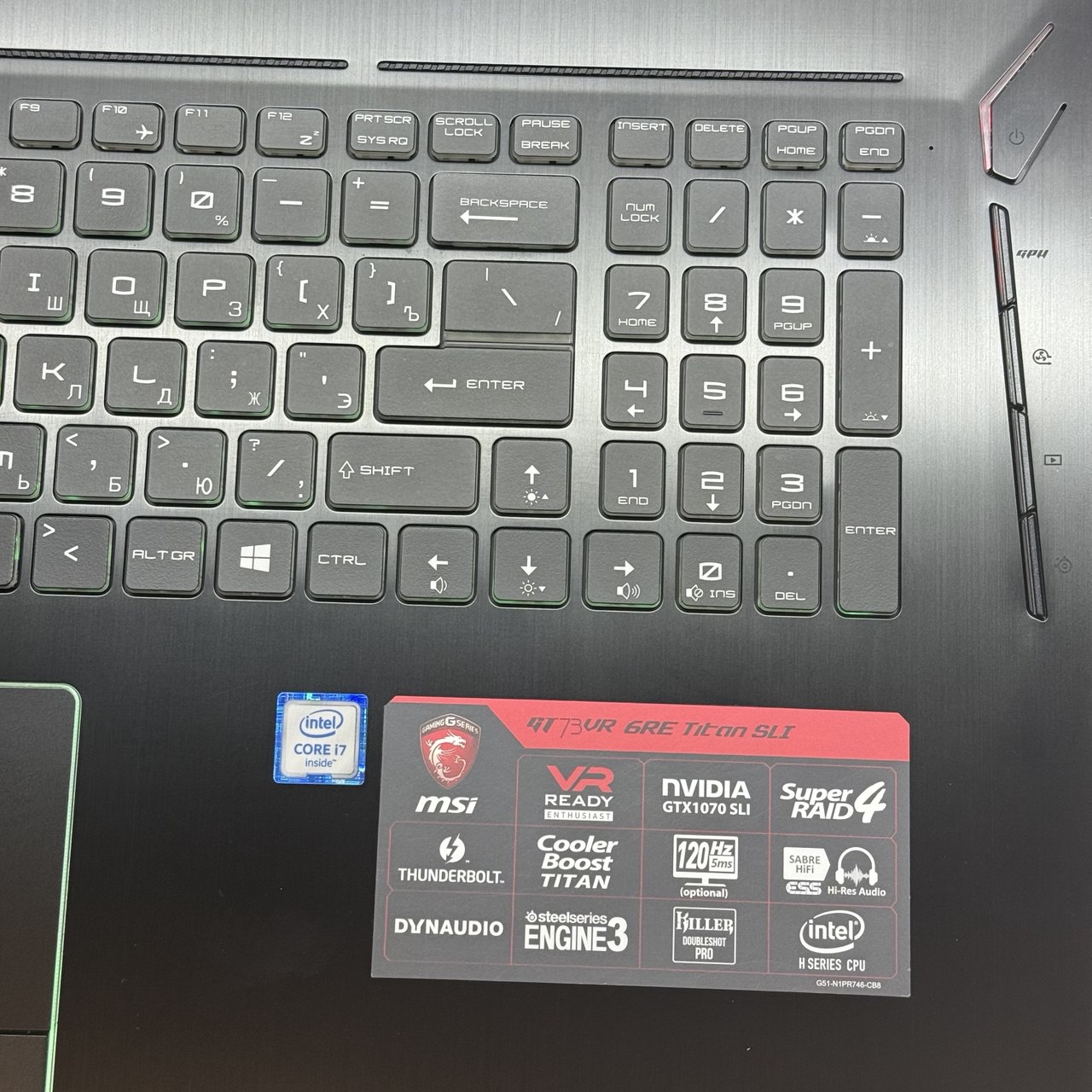 Ноутбук MSI GT73VR 6RE Titan SLI 4k