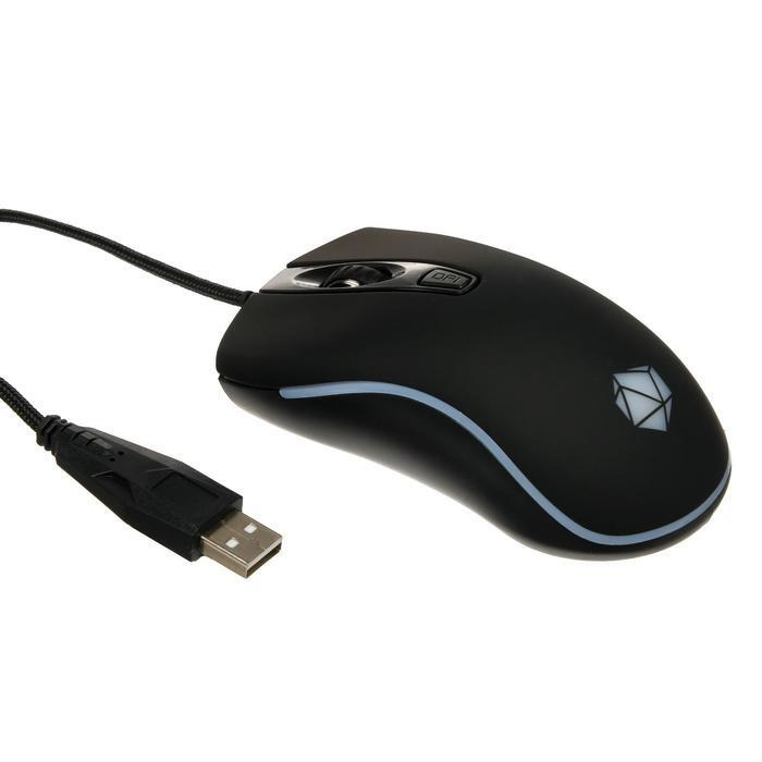Мышь проводная Qumo Onyx RGb M73 черный, 2400 dpi, USB, кнопки - 4