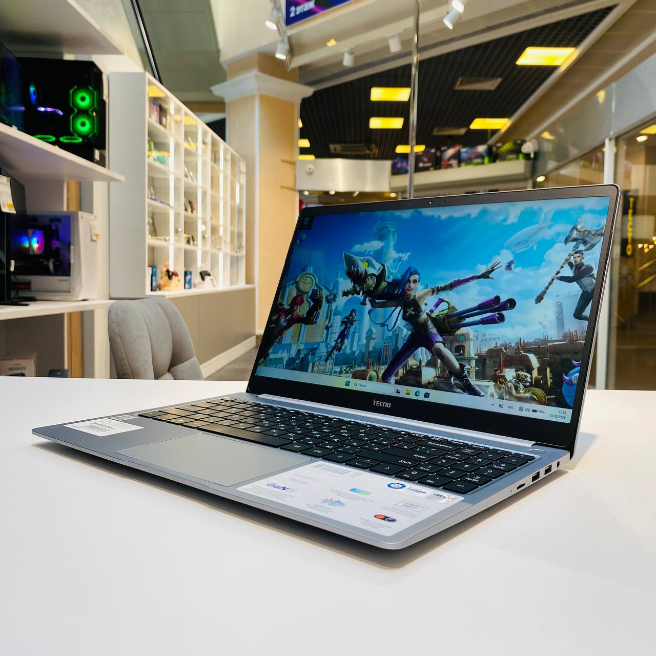 Ноутбук TECNO MegaBook T1 15.6" i3 1005G1/12Gb DDR4/256Gb SSD/Intel UHD Graphics/Windows 11 Home/серебристый