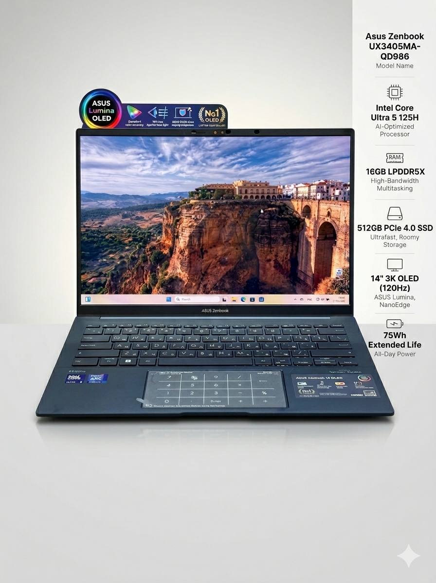 Ноутбук Asus Zenbook UX3407QA-QD267W Snapdragon X X1-26-100/16Gb/SSD512Gb/14"