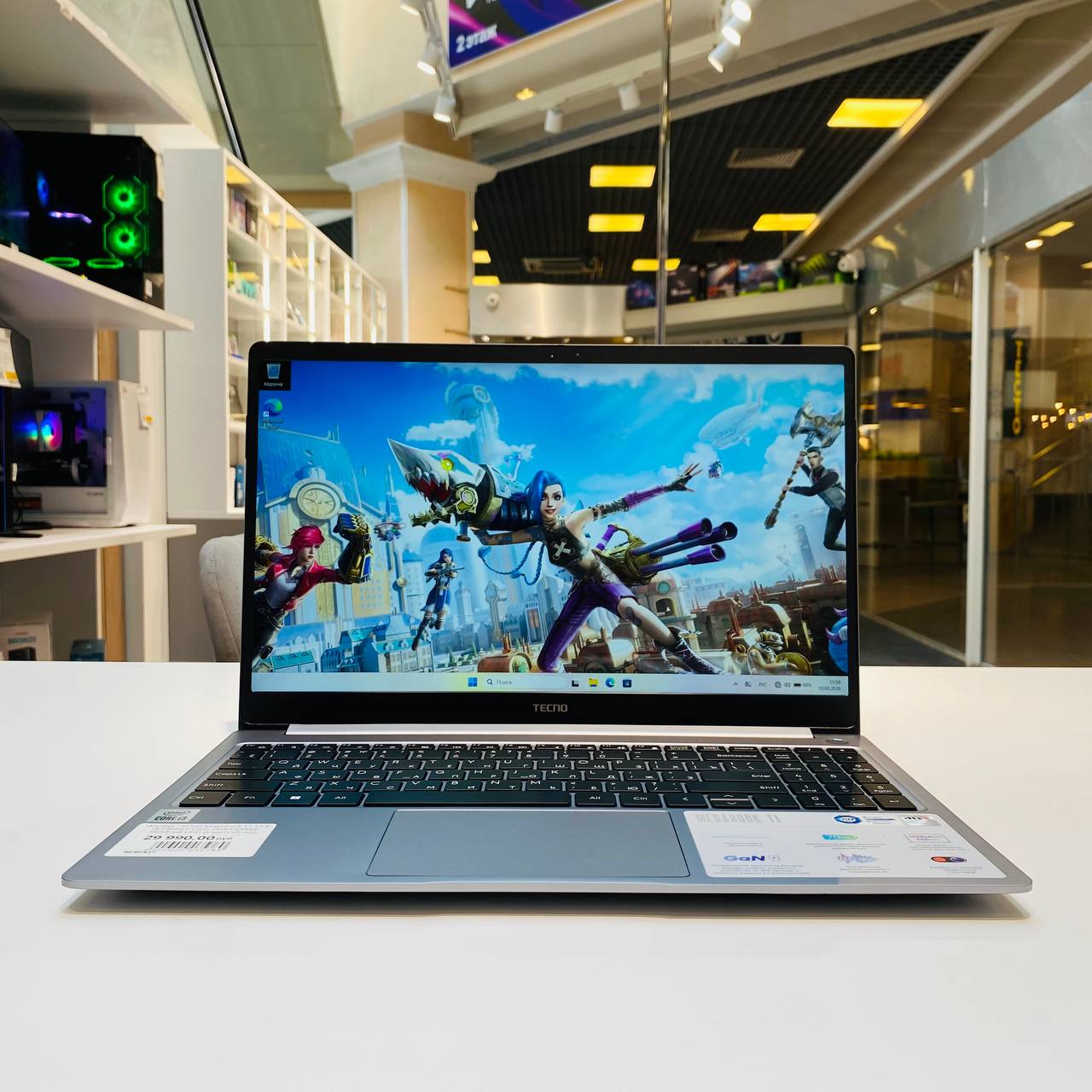 Ноутбук TECNO MegaBook T1 15.6" i3 1005G1/12Gb DDR4/256Gb SSD/Intel UHD Graphics/Windows 11 Home/серебристый
