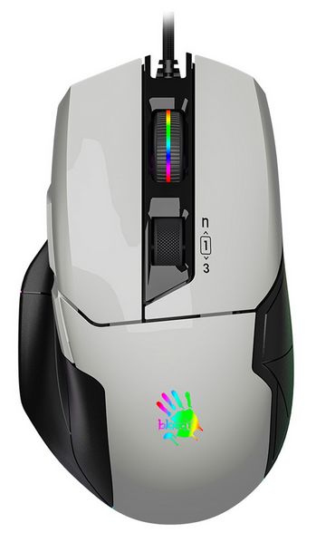 Мышь A4Tech Bloody W70 Max белый/черный оптич. 10000dpi USB 10but (W70 MAX (PANDA WHITE))